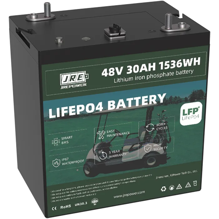 48V 30Ah 1536Wh LFP LiFePo4 Golf Cart Battery
