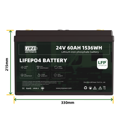 24V 60Ah 1536Wh LFP LiFePo4 RV Marine Battery