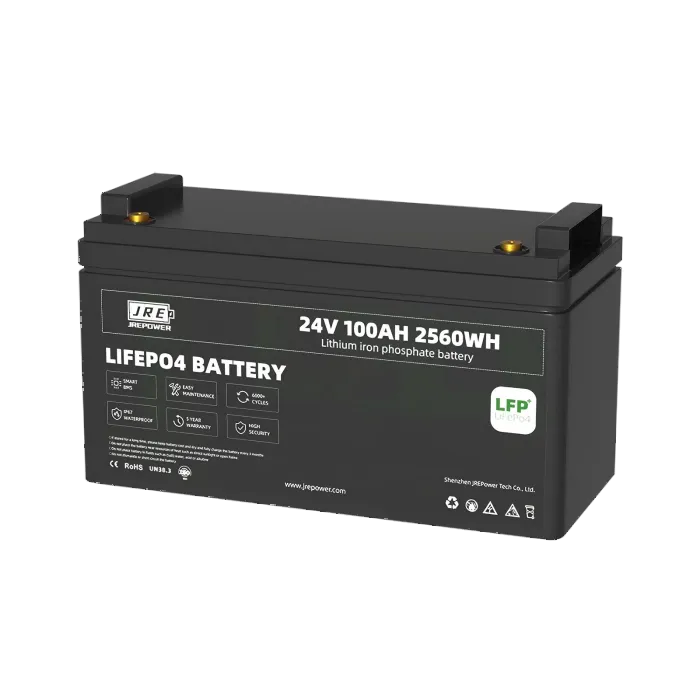 24V 100Ah 2560Wh LFP LiFePo4 RV Marine Battery