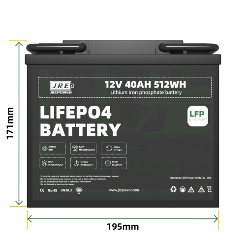 12V 40Ah 12V Deep Cycle Battery Energy Storage Battery