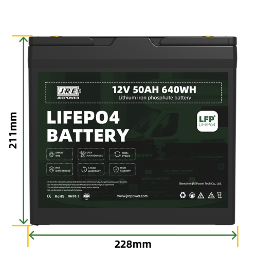 12V 50Ah 12V Deep Cycle Battery Energy Storage Battery